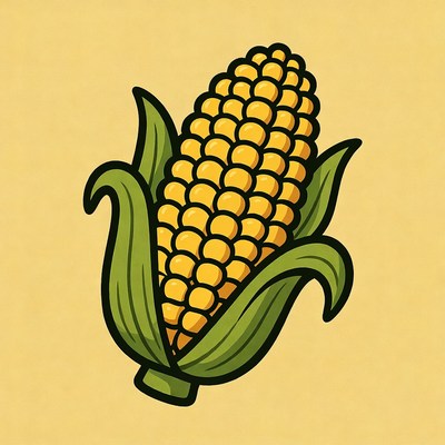 Cartoon Corn on Cob