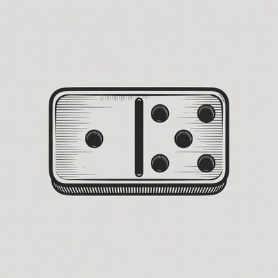 Domino tile with six dots