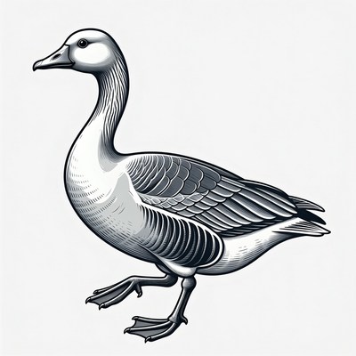 Snow Goose Standing Illustration