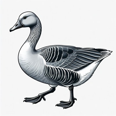 Snow Goose standing illustration