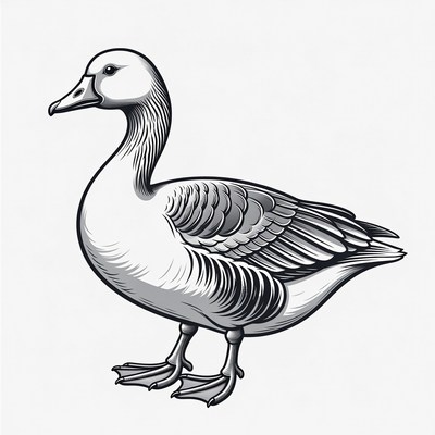 White Goose Illustration
