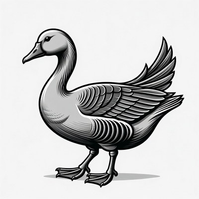 Goose standing illustration