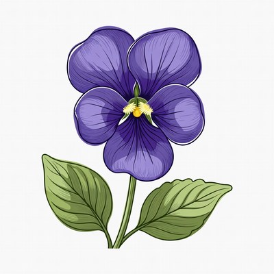 Purple Violet Flower Illustration