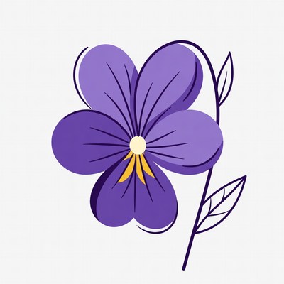 Purple Violet Flower Illustration