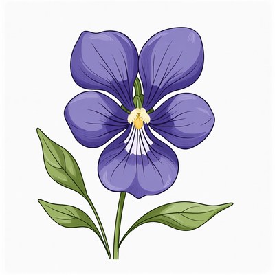 Purple Violet Flower Illustration