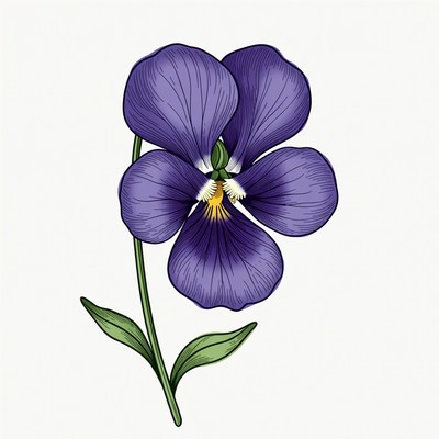 Purple Violet Flower Illustration