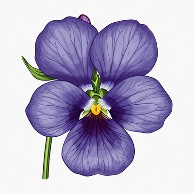 Purple Violet Flower Illustration