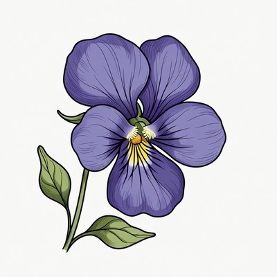 Purple Violet Flower Illustration