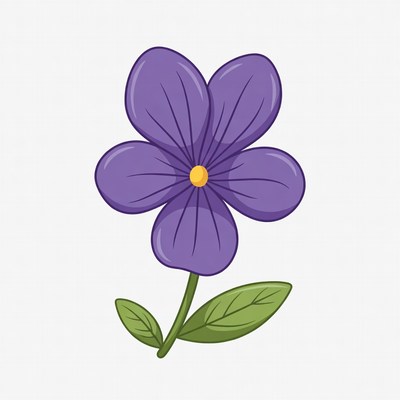 Purple Violet Flower Illustration