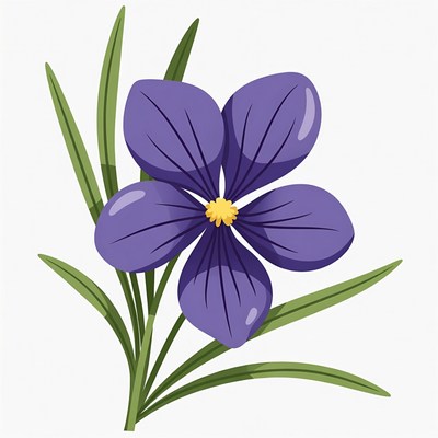 Purple Violet Flower Illustration