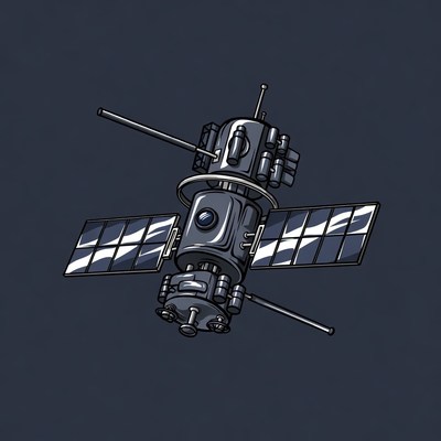 Satellite in space illustration