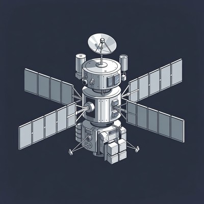 Isometric Space Station Illustration