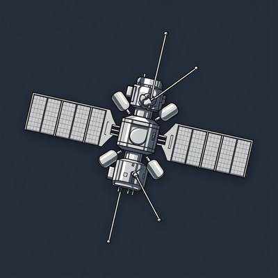 Satellite with solar panels