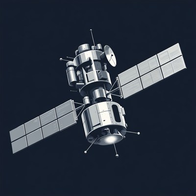 Satellite in space illustration