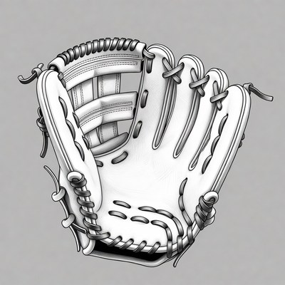 White Baseball Glove Illustration