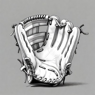 Detailed Baseball Glove Illustration