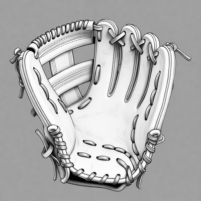 White baseball glove illustration