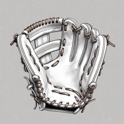 White baseball glove illustration