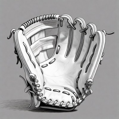 White baseball glove open
