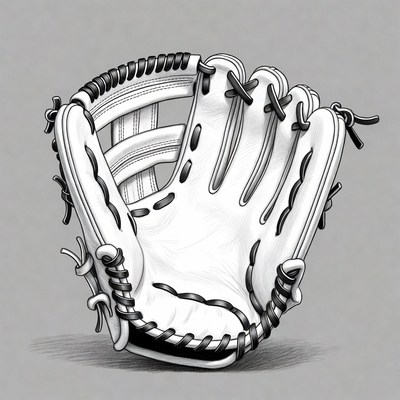 White baseball glove illustration