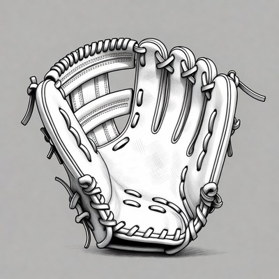 White baseball glove illustration
