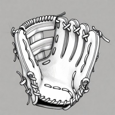 Baseball glove sketch