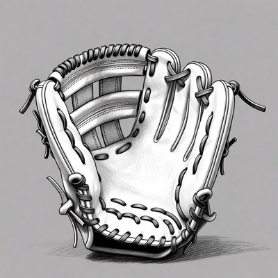 White baseball glove illustration