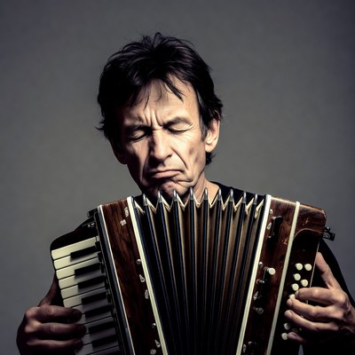 Man playing accordion