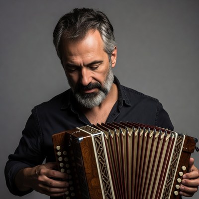 Man playing accordion