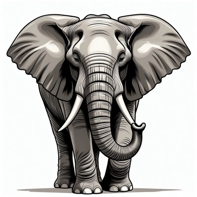 Elephant illustration isolated background