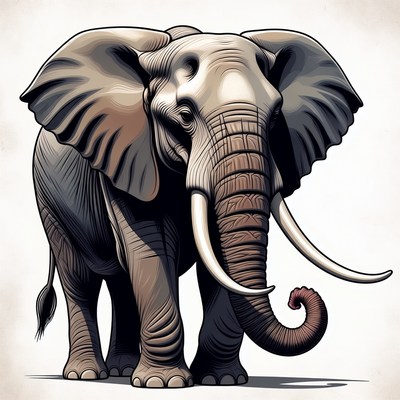Elephant illustration on white background