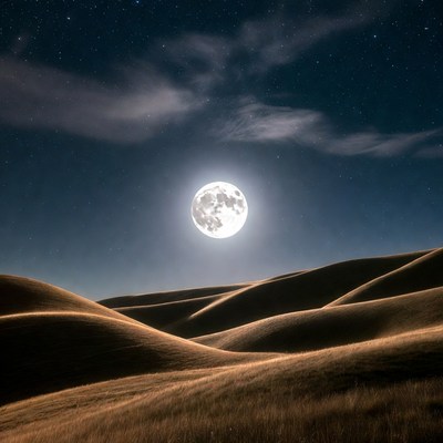 Full Moon Over Golden Hills