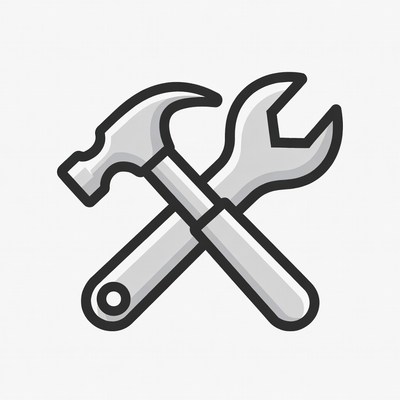 Crossed Hammer and Wrench Icon