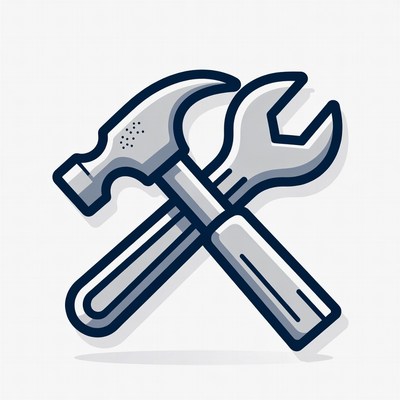 Crossed Hammer and Wrench Icon