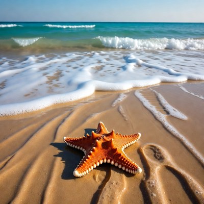 Starfish on sandy beach