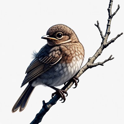 Brown bird perched on branch