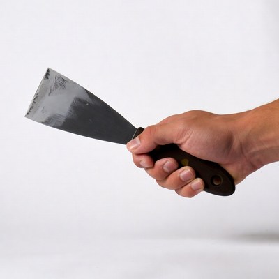 Man holding putty knife