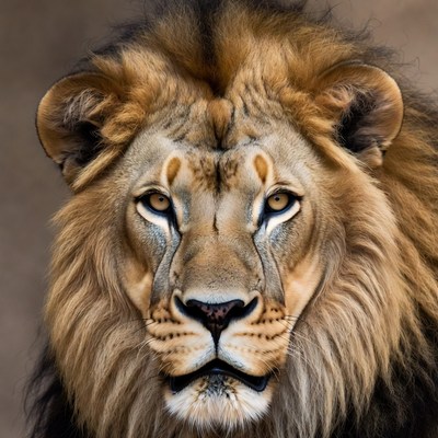Close-up lion face