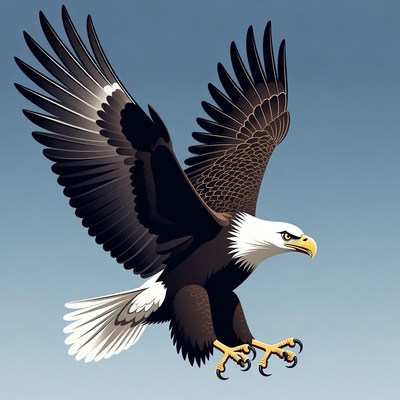 Bald Eagle Flying Illustration