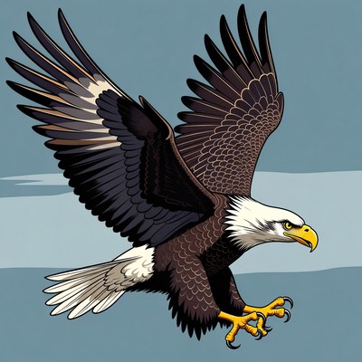 Bald Eagle Flying Illustration