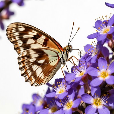 Butterfly on purple flowers
