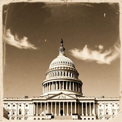 US Capitol Building Vintage Photo