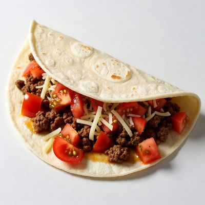 Beef Taco with Tomatoes and Cheese