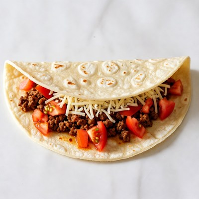 Beef Taco with Tomatoes and Cheese