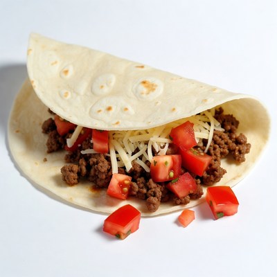 Beef Taco with Tomatoes and Cheese