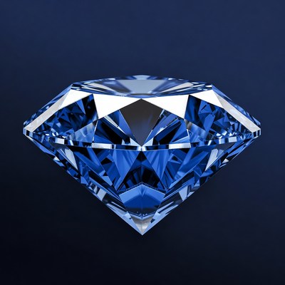 Blue Diamond on Dark Background