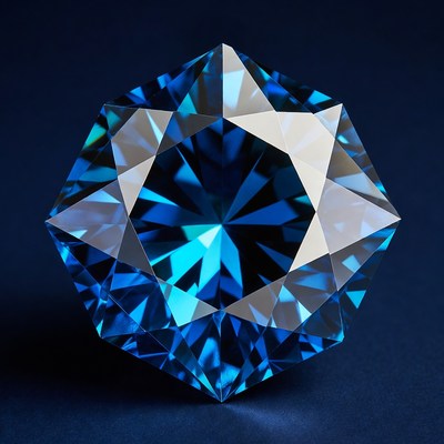 Blue Octagonal Cut Diamond