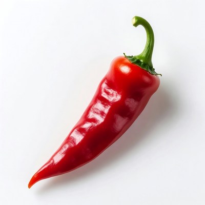 Red Chili Pepper on White Background