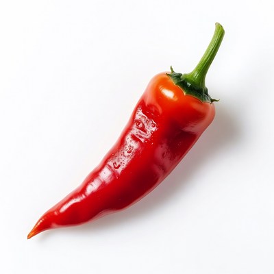 Red Chili Pepper on White