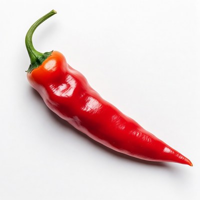 Red Chili Pepper on White Background